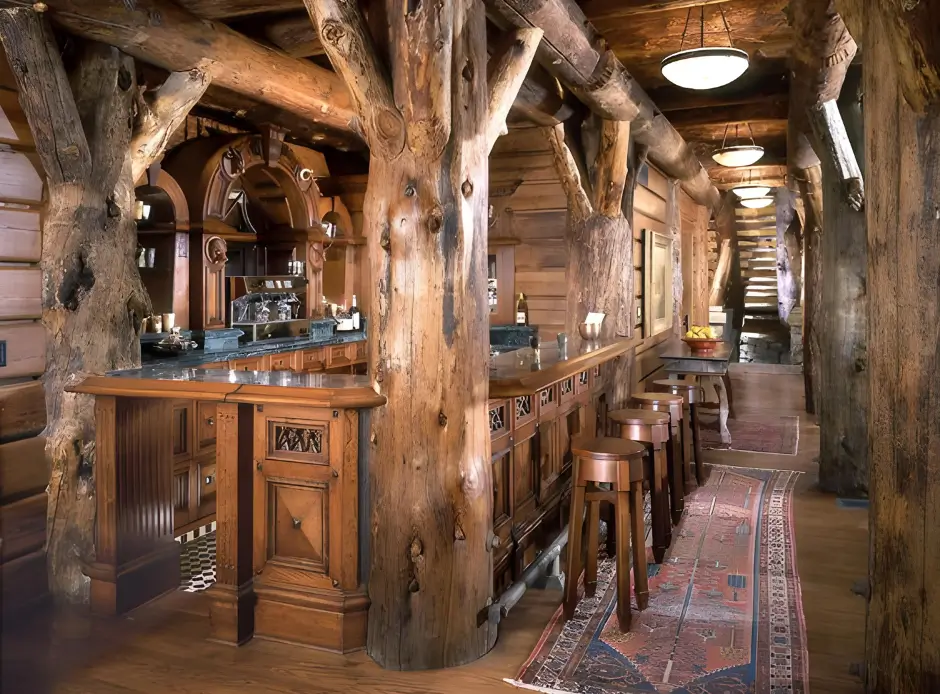 Cozy Bar Log Cabin Corner - Inspiring Bar Log Cabin Ideas 