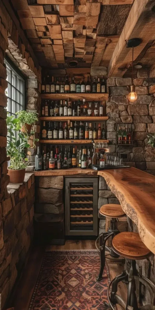 The Rustic Refuge - Inspiring Bar Log Cabin Ideas 