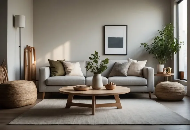 A modern living room with clean lines, neutral colors, and natural materials. Incorporating global design elements such as Japanese minimalism and Scandinavian hygge

2024 Interior Design Trends You Can Actually Afford: Fashionable yet Low-cost