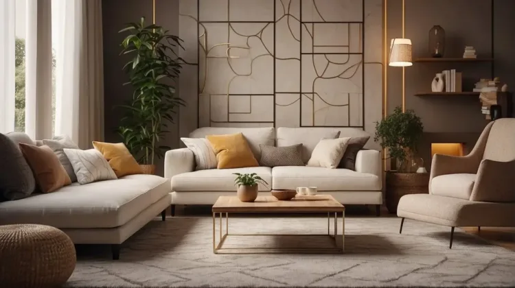 A cozy living room with a mix of geometric patterns and textured fabrics. Earthy tones and natural materials create a warm and inviting atmosphere

2024 Interior Design Trends You Can Actually Afford: Fashionable yet Low-cost