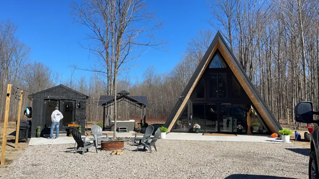 A-frame cabins on Mackinac Island