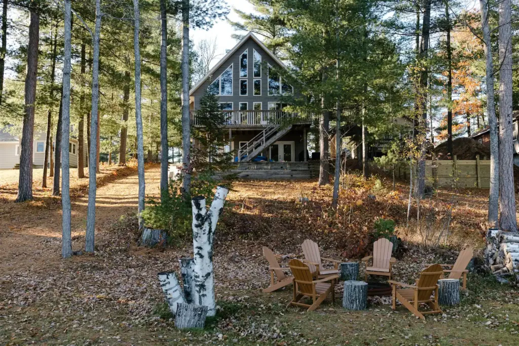 A-frame cabins on Mackinac Island