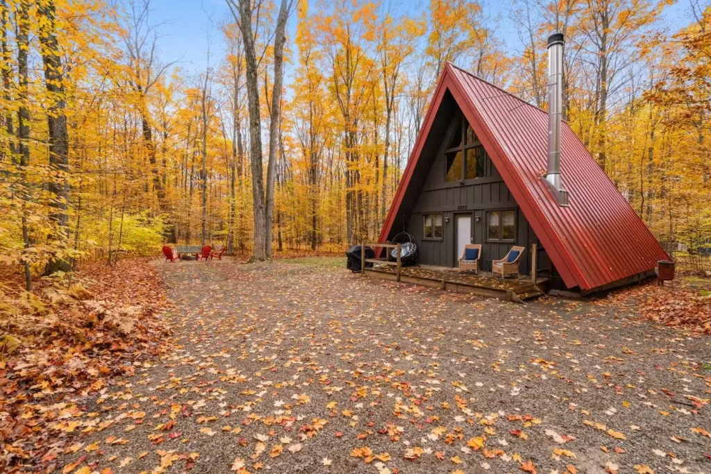 A-frame cabins on Mackinac Island