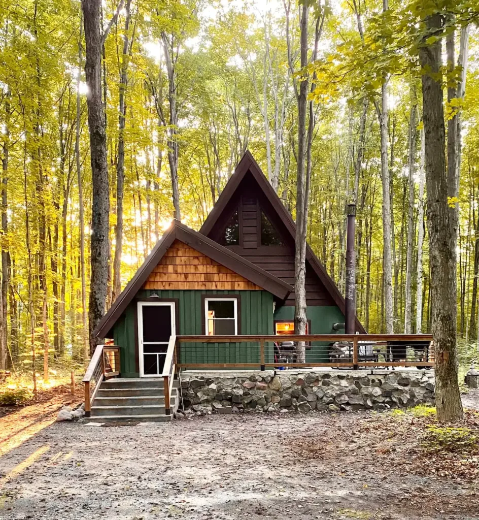 A-frame cabins on Mackinac Island