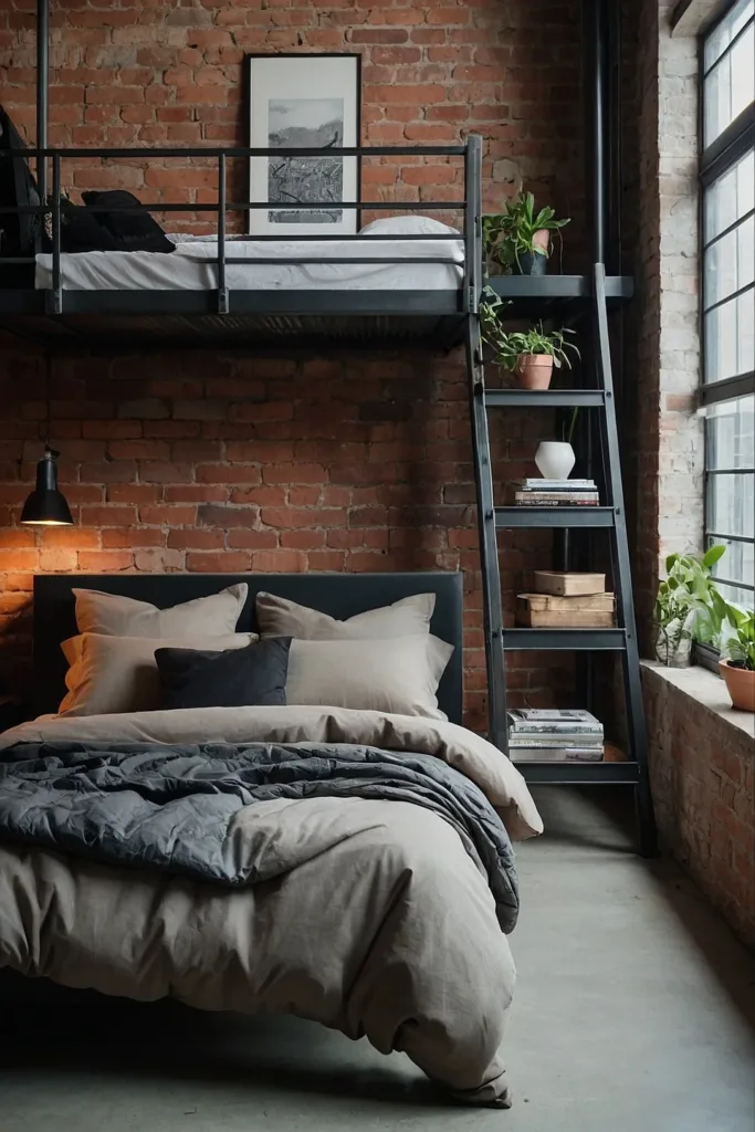 Inspiring Industrial Bedroom Design Ideas 10