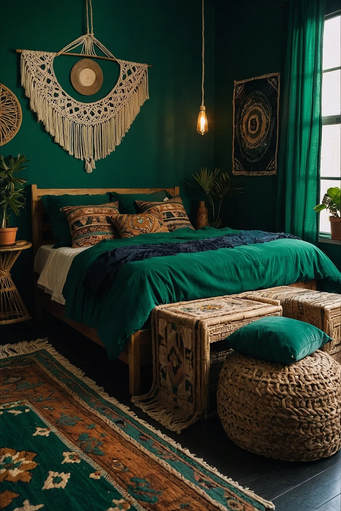 Dark Green Bedroom Ideas to Create a Cozy Retreat 13