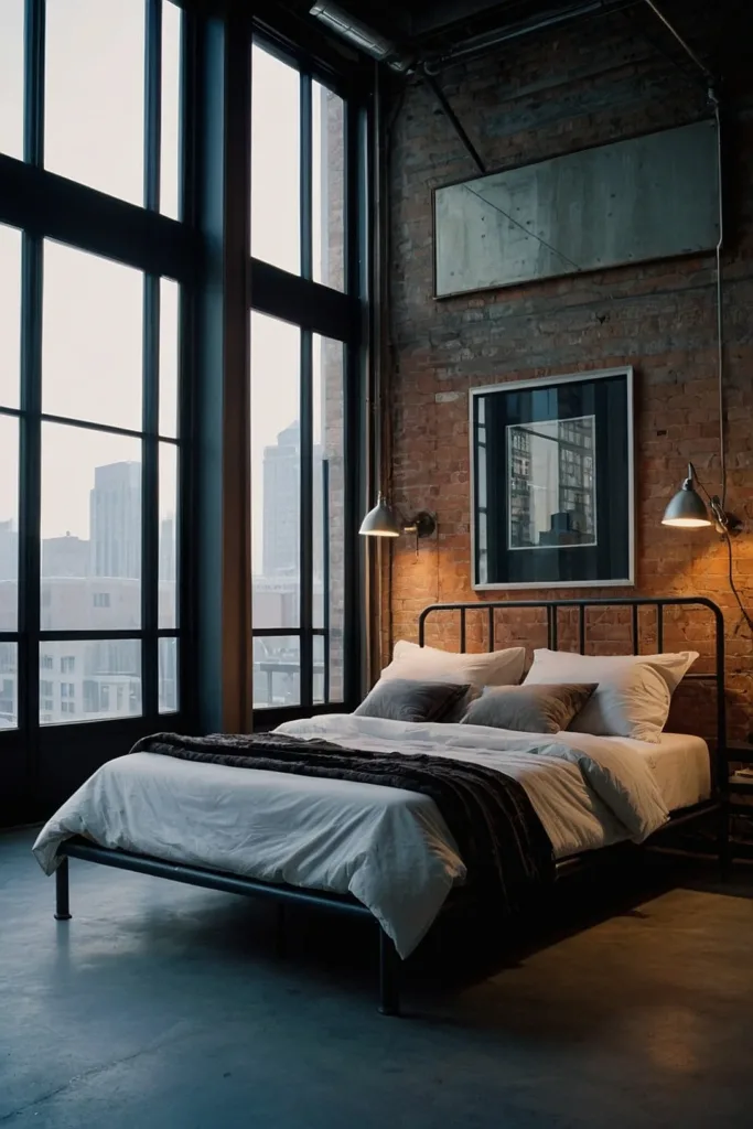 Inspiring Industrial Bedroom Design Ideas 13