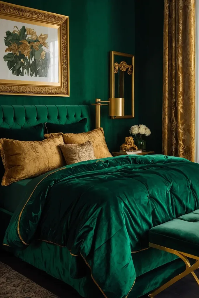 Dark Green Bedroom Ideas to Create a Cozy Retreat 17