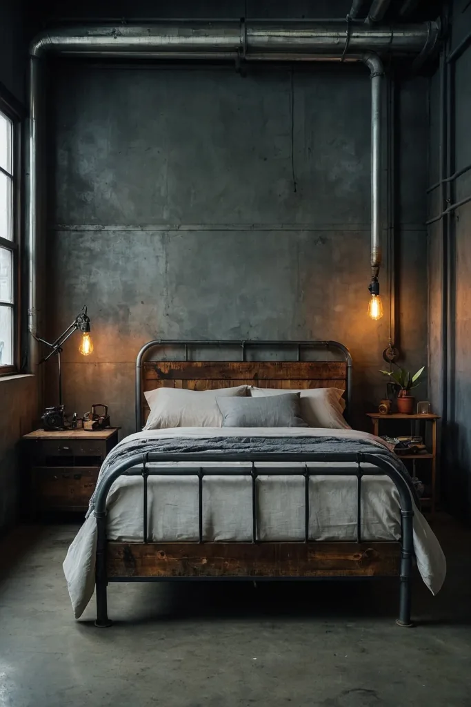 Inspiring Industrial Bedroom Design Ideas 19