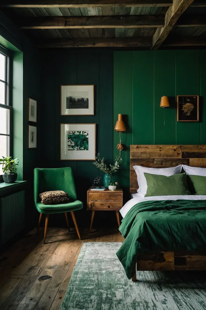 Dark Green Bedroom Ideas to Create a Cozy Retreat 21