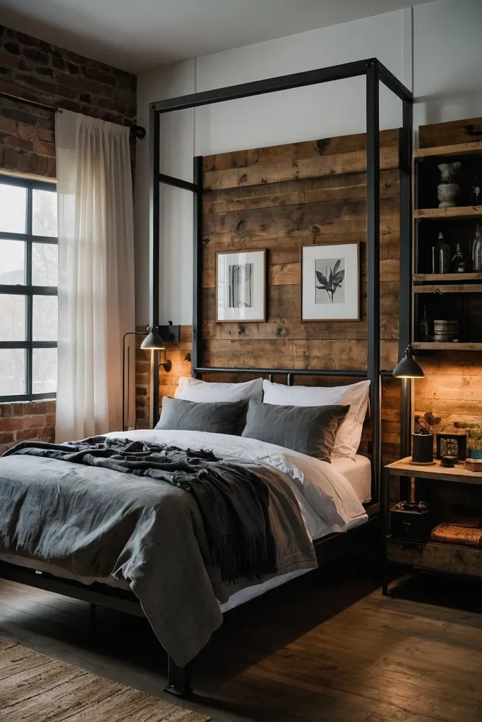 Inspiring Industrial Bedroom Design Ideas 21