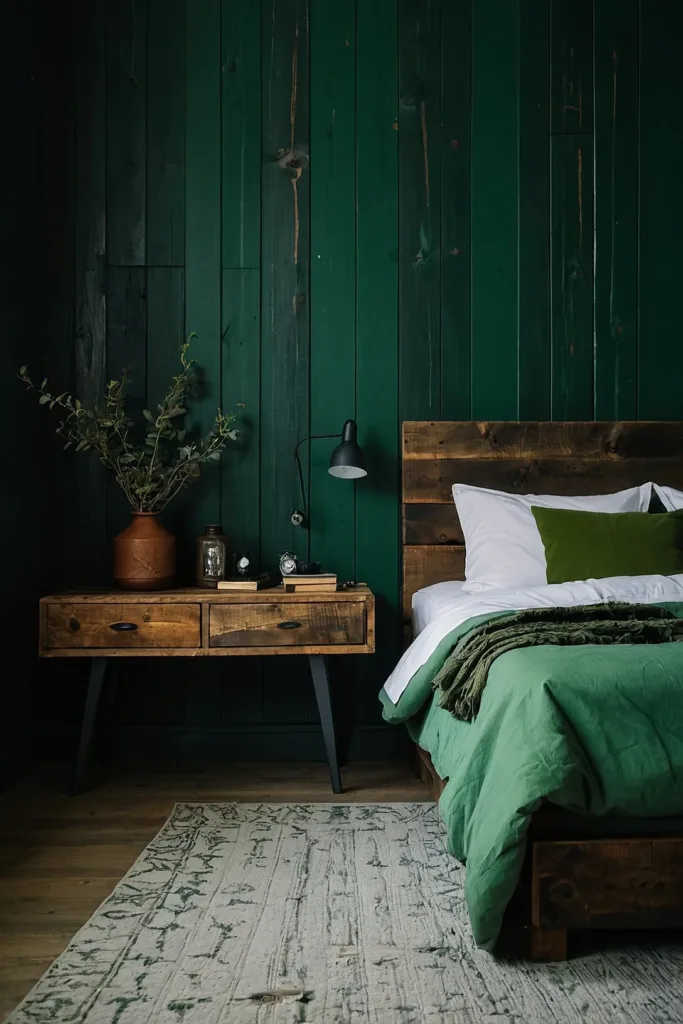 Dark Green Bedroom Ideas to Create a Cozy Retreat 22