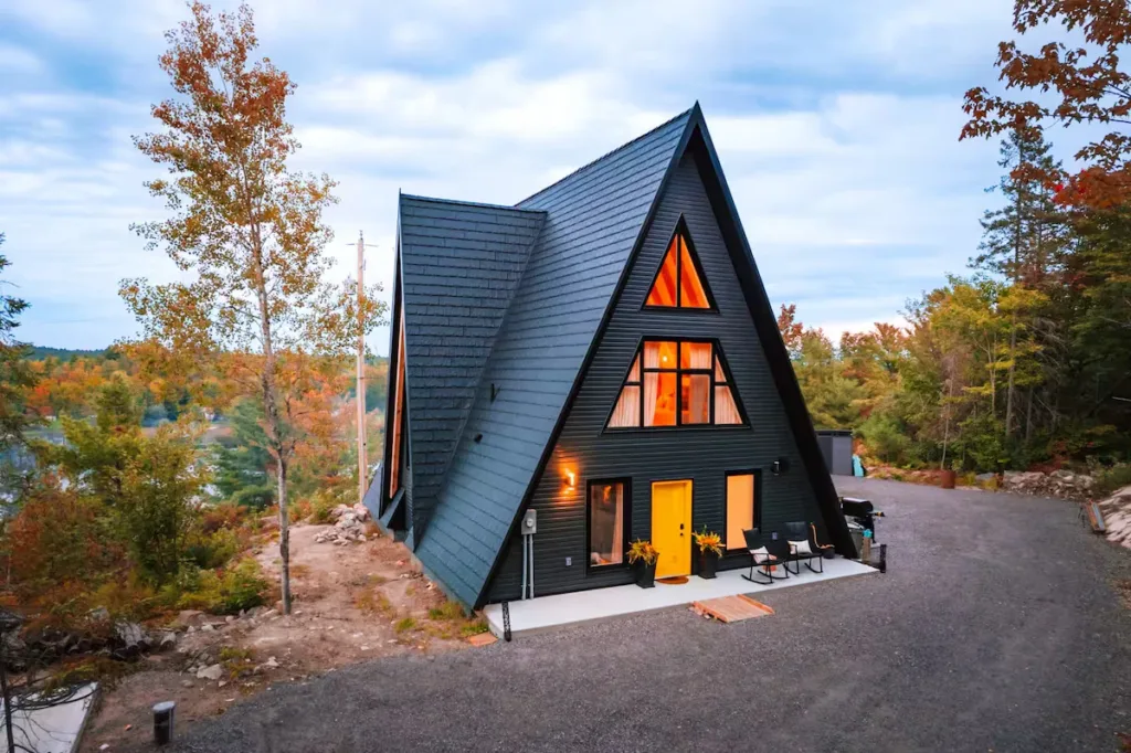 Timber A-Frame Cabin on French River