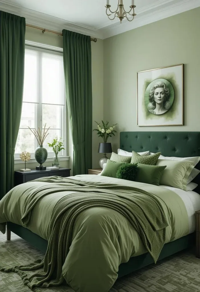 Dark Green Bedroom Ideas to Create a Cozy Retreat26