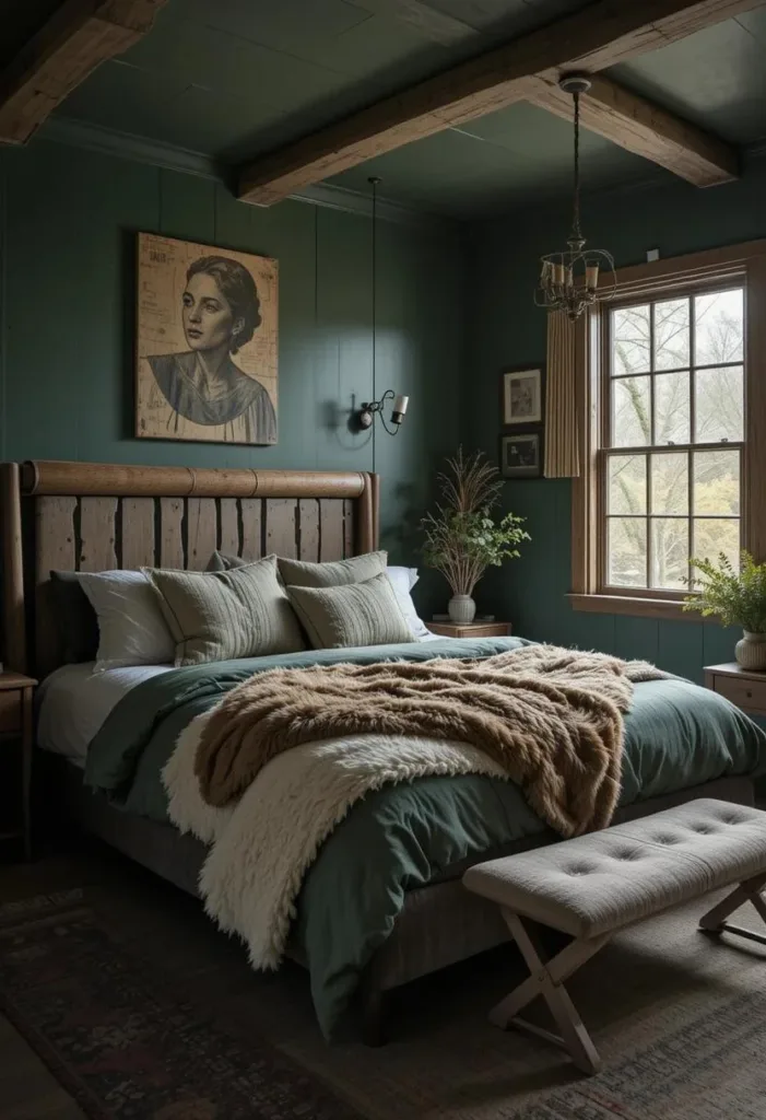 Dark Green Bedroom Ideas to Create a Cozy Retreat 6