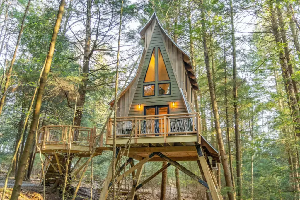 Peaceful Pines Treehouse 1 of 76 A-frame House Exteriors Ideas to Inspire You