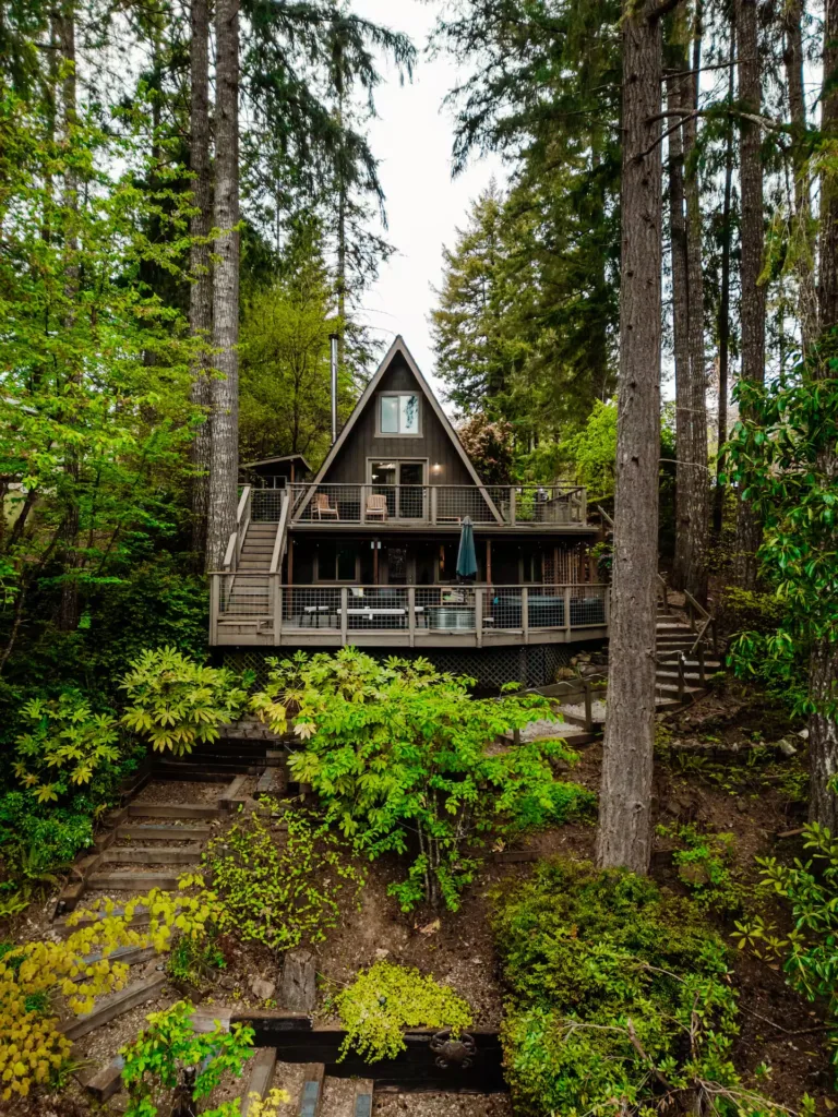 Lake Front Retreat, Sauna/Hot Tub 1 of 76 A-frame House Exteriors Ideas to Inspire You