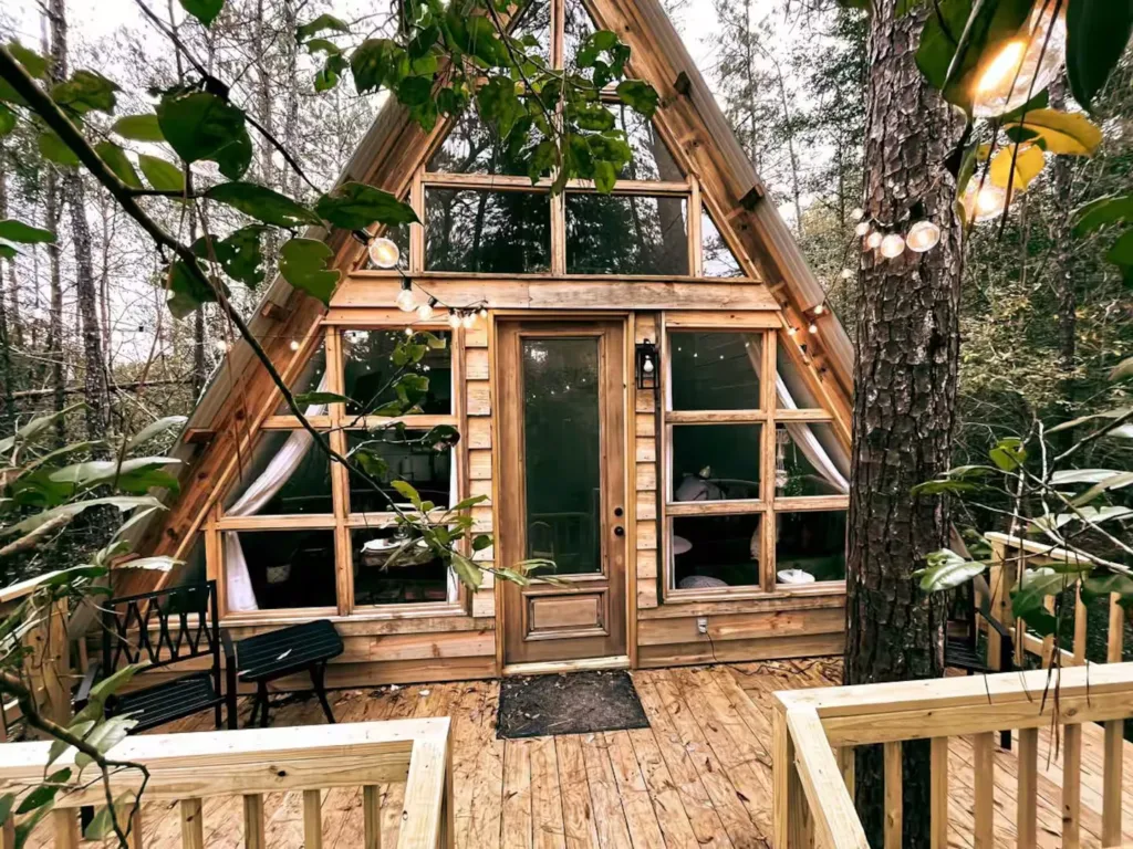 Romantic Treehouse in the Pines 1 of 76 A-frame House Exteriors Ideas to Inspire You

