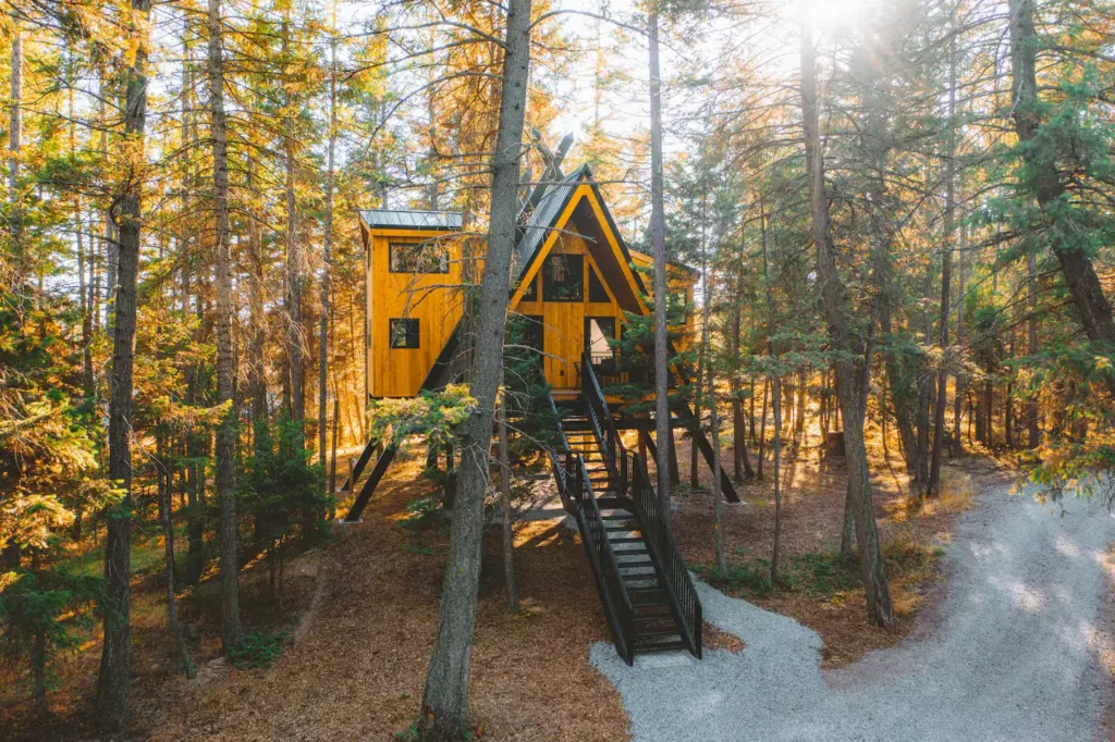 Raven's Nest Treehouse A frame  1 of 76 A-frame House Exteriors Ideas to Inspire You