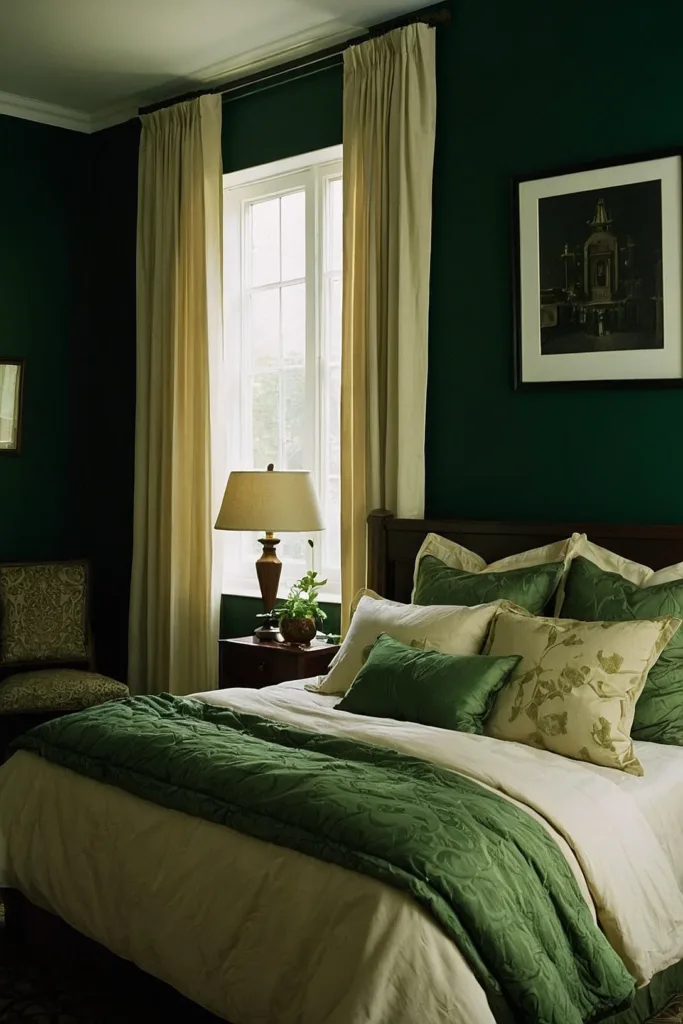 Dark Green Bedroom Ideas to Create a Cozy Retreat 7