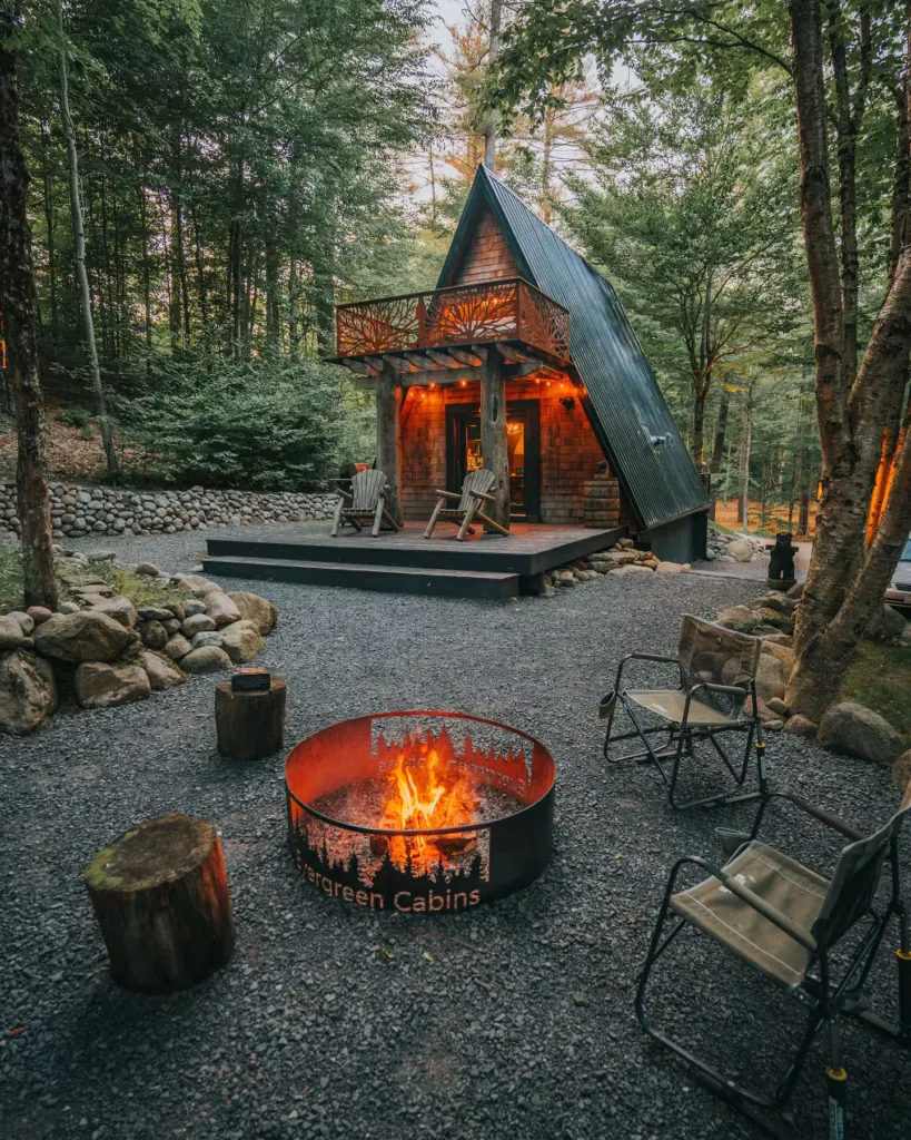 Sleep Under The Stars in this Designer A-Frame