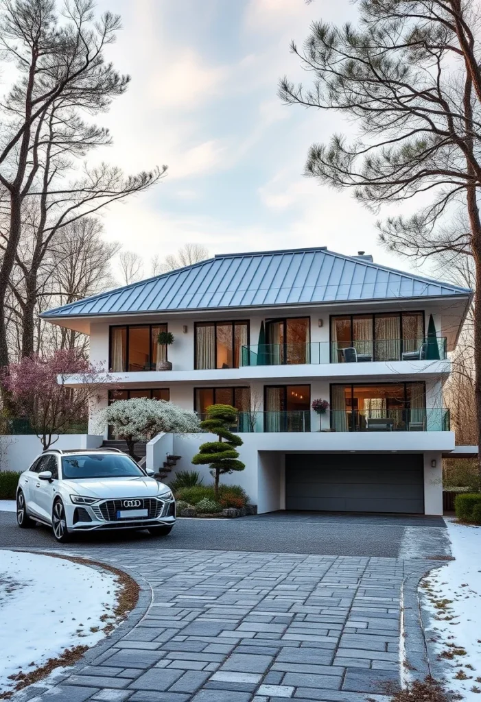 Multi-Level Contemporary Home, Glass Balconies, Modern Luxury Design