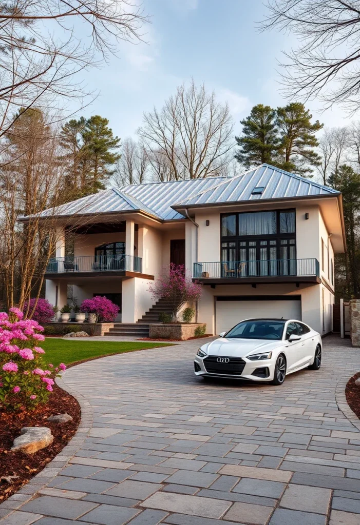 Multi-Level Modern Home, Covered Balconies, Contemporary Design