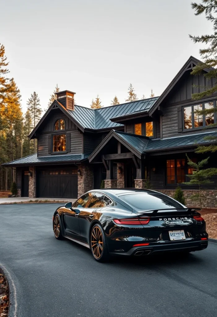 Modern Mountain Home with Horizontal Black Wood Siding and Metal Roo